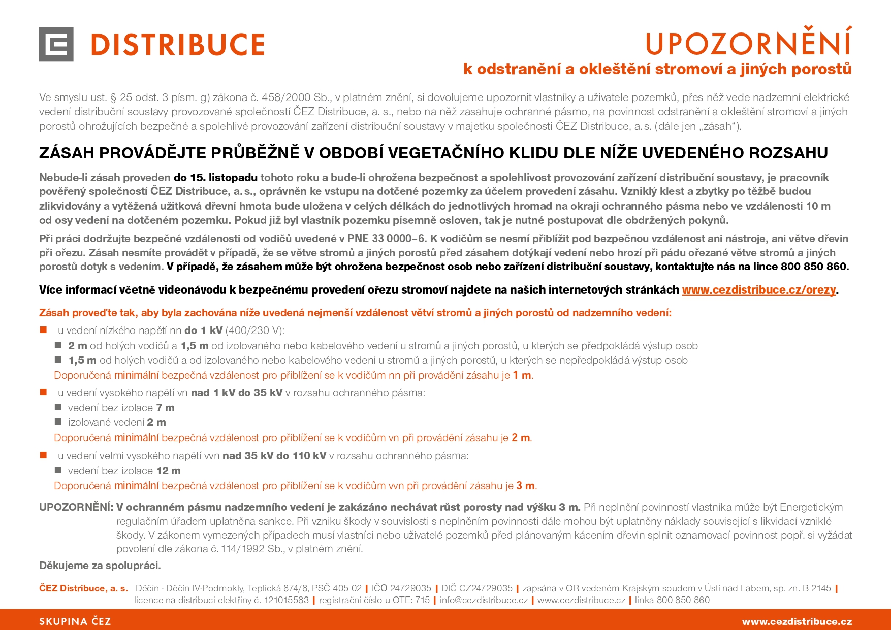 upozornění