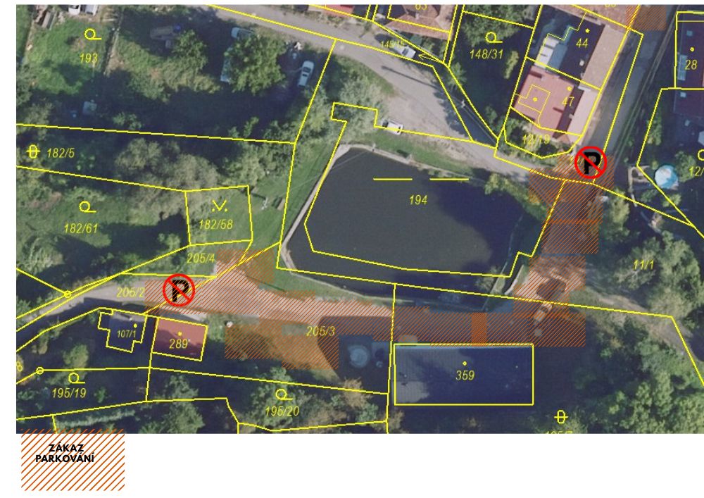 mapa zákazu parkování